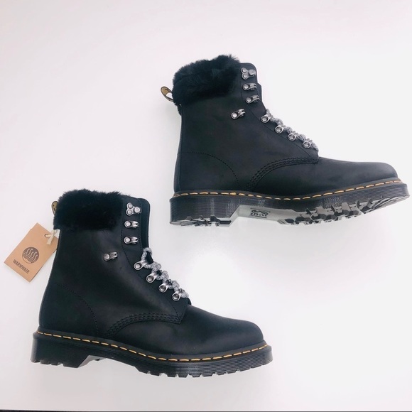 NWT Dr. Martens 1460 Serena Collar Faux Fur Lined Combat Boots size 10 - Picture 6 of 13